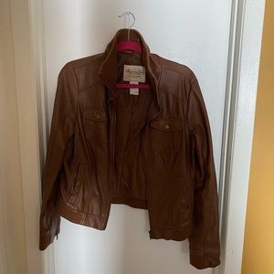 Brown leather jacket